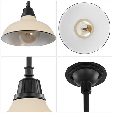 Jasper 12.25" Farmhouse Industrial Indoor/Outdoor Iron LED Pendant